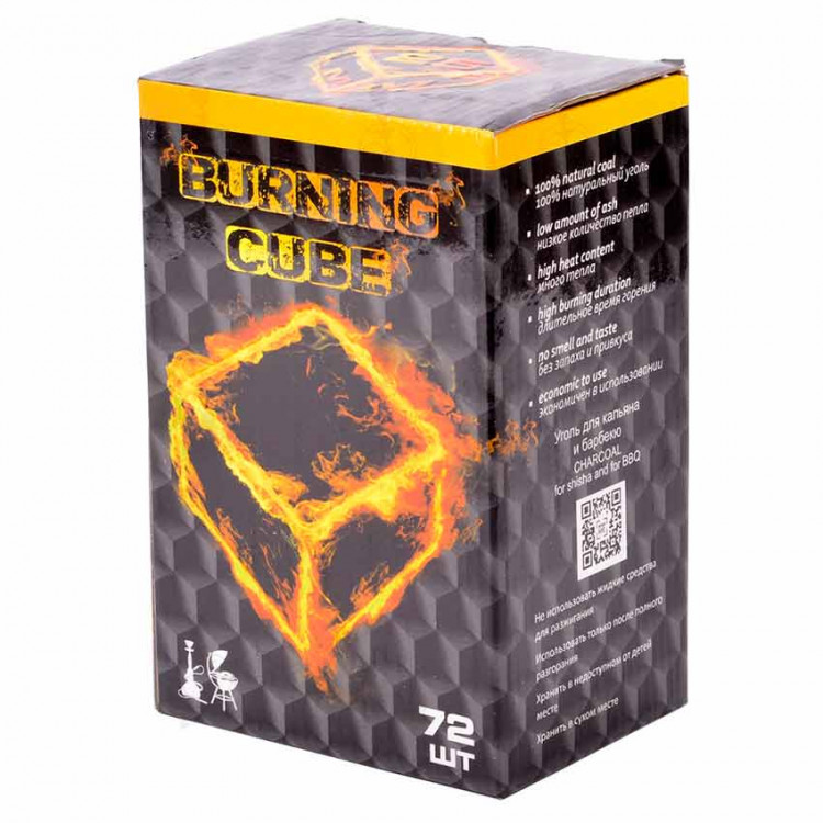 Уголь для кальяна Burning Cube 72 шт (25 мм)