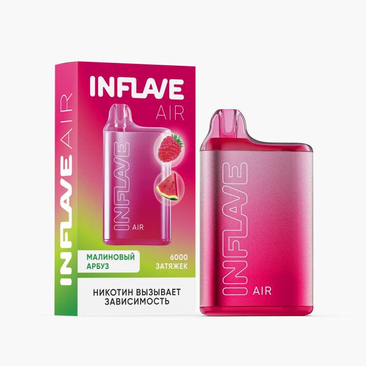(М) Одноразовая электронная сигарета Inflave Air 6000 - Малиновый арбуз