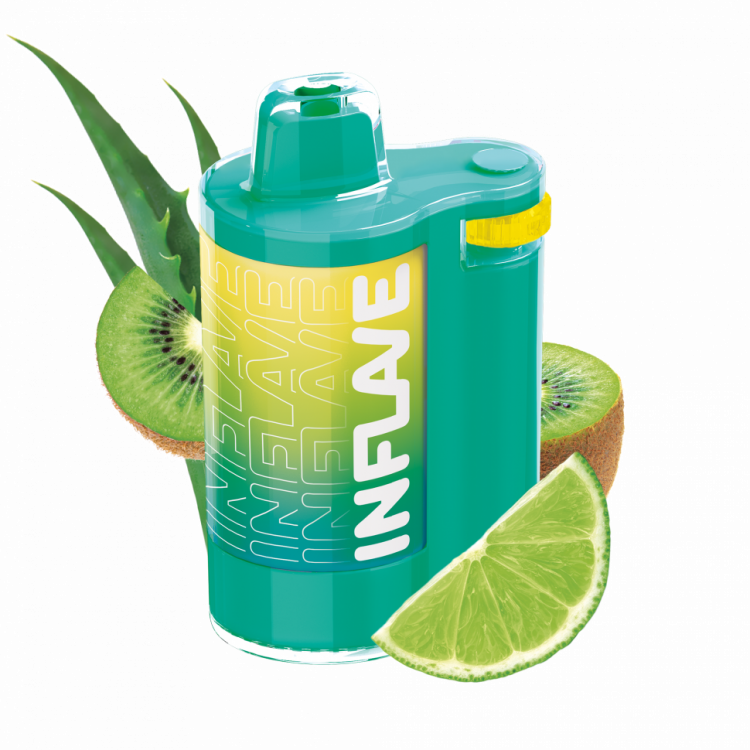 (М) Одноразовая электронная сигарета Inflave Spin 8000 - Киви Лайм Алоэ